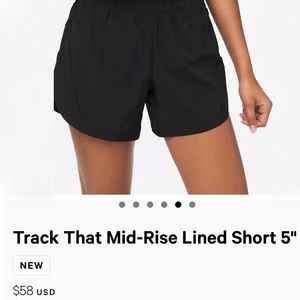 NEW Lululemon Track That Mid-Rise shorts